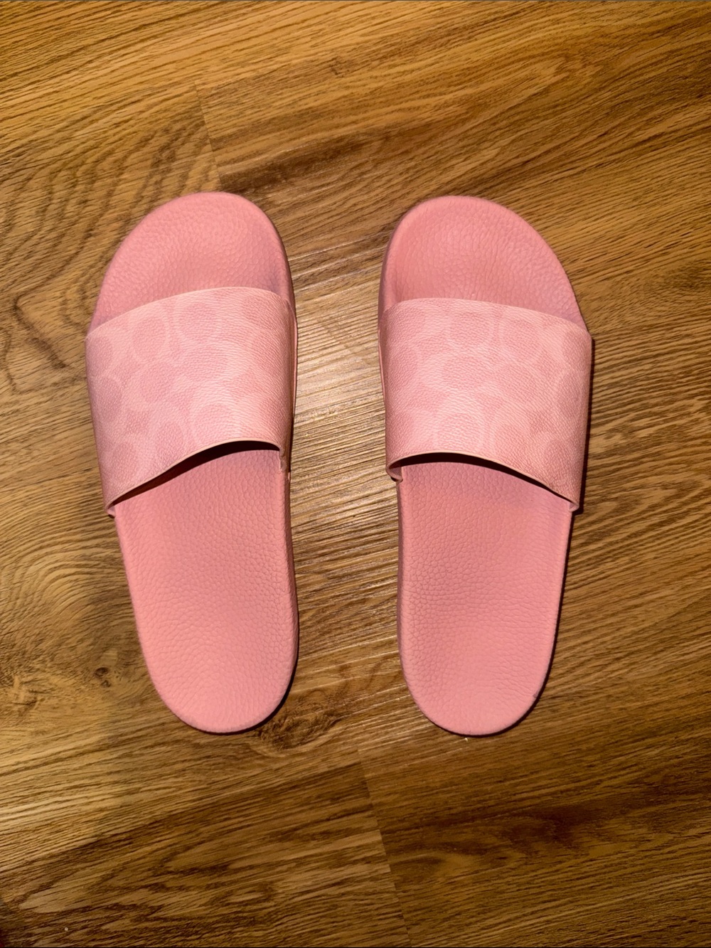 Coach Pink Signature Slide Sandals
